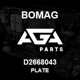 D2668043 Bomag Plate | AGA Parts