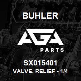 SX015401 Buhler Valve, Relief - 1/4 Brass (150 psi) | AGA Parts