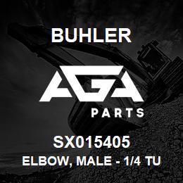 SX015405 Buhler Elbow, Male - 1/4 Tube X 1/4MNPT (Poly) | AGA Parts