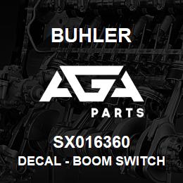 SX016360 Buhler Decal - Boom Switch | AGA Parts