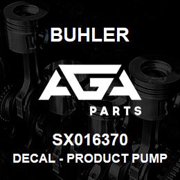 SX016370 Buhler Decal - Product Pump Switch | AGA Parts