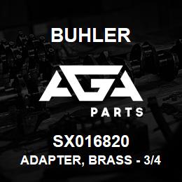 SX016820 Buhler Adapter, Brass - 3/4 Hose Barb x 1/2MPT | AGA Parts