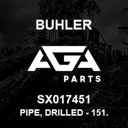 SX017451 Buhler Pipe, Drilled - 151.2 Long (Sch 40, SS) | AGA Parts