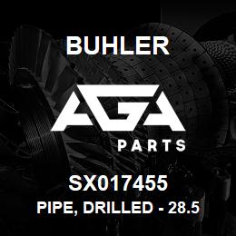 SX017455 Buhler Pipe, Drilled - 28.5 Long (Sch 40, SS) | AGA Parts