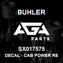 SX017575 Buhler Decal - Cab Power Relay, 75A | AGA Parts