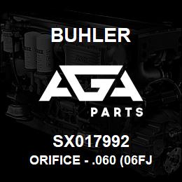 SX017992 Buhler Orifice - .060 (06FJ-06MJ) | AGA Parts