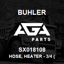 SX018108 Buhler Hose, Heater - 3/4 (Black) | AGA Parts