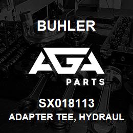 SX018113 Buhler Adapter Tee, Hydraulic - 04MJ-04MJ-04MJ | AGA Parts