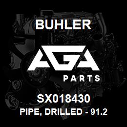 SX018430 Buhler Pipe, Drilled - 91.25 (Sch 40 SS) | AGA Parts