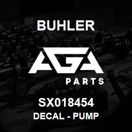 SX018454 Buhler Decal - Pump | AGA Parts