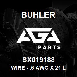 SX019188 Buhler Wire - ,6 AWG x 21 Long (Red) | AGA Parts