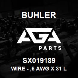 SX019189 Buhler Wire - ,6 AWG x 31 Long (Red) | AGA Parts