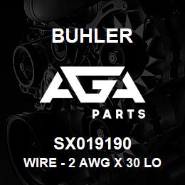 SX019190 Buhler Wire - 2 AWG x 30 Long (Red) | AGA Parts