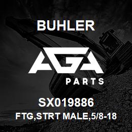 SX019886 Buhler FTG,STRT MALE,5/8-18 X -06HOSE | AGA Parts