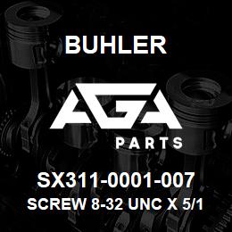 SX311-0001-007 Buhler Screw 8-32 UNC X 5/16 PHL | AGA Parts