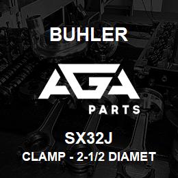 SX32J Buhler Clamp - 2-1/2 Diameter x 1/2 Band (Stainless) | AGA Parts