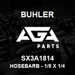 SX3A1814 Buhler Hosebarb - 1/8 x 1/4 (Poly) | AGA Parts