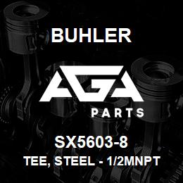 SX5603-8 Buhler Tee, Steel - 1/2MNPT x 1/2MNPT x 1/2FNPT | AGA Parts