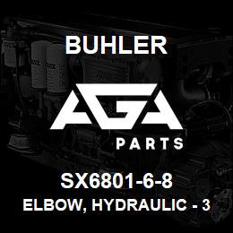 SX6801-6-8 Buhler Elbow, Hydraulic - 3/8JIC x 3/4MORB | AGA Parts