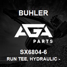 SX6804-6 Buhler Run Tee, Hydraulic - 06ORB x 06MJ x 06MJ | AGA Parts