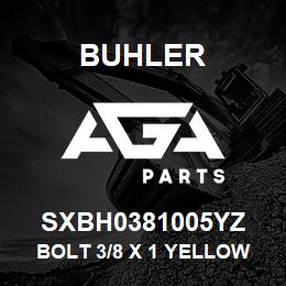 SXBH0381005YZ Buhler Bolt 3/8 X 1 Yellow Zn | AGA Parts