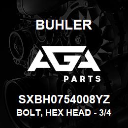 SXBH0754008YZ Buhler Bolt, Hex Head - 3/4 x 4 Gr-8 | AGA Parts