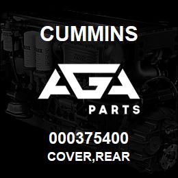 000375400 Cummins COVER,REAR | AGA Parts