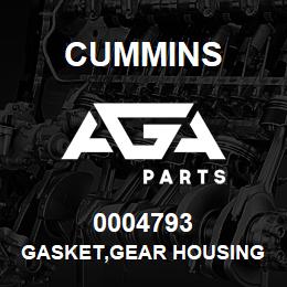 0004793 Cummins GASKET,GEAR HOUSING | AGA Parts
