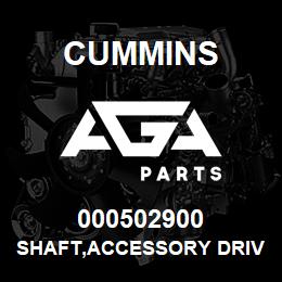 000502900 Cummins SHAFT,ACCESSORY DRIVE | AGA Parts