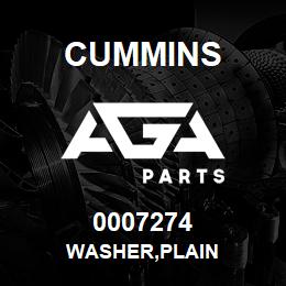 0007274 Cummins WASHER,PLAIN | AGA Parts