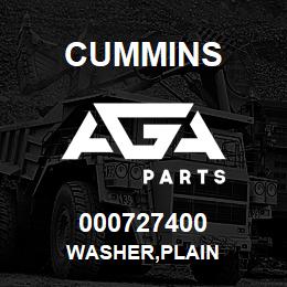 000727400 Cummins WASHER,PLAIN | AGA Parts