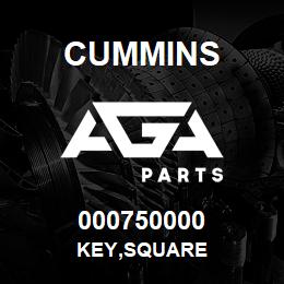 000750000 Cummins KEY,SQUARE | AGA Parts