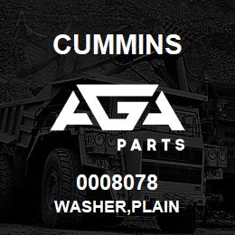 0008078 Cummins WASHER,PLAIN | AGA Parts
