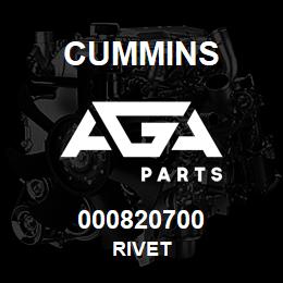 000820700 Cummins RIVET | AGA Parts