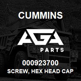 000923700 Cummins SCREW, HEX HEAD CAP | AGA Parts