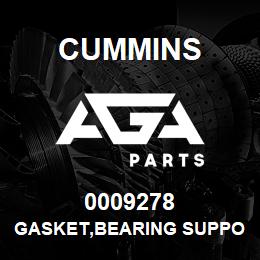 0009278 Cummins GASKET,BEARING SUPPORT | AGA Parts