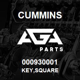 000930001 Cummins KEY,SQUARE | AGA Parts