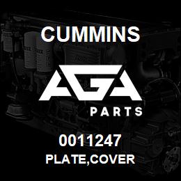 0011247 Cummins PLATE,COVER | AGA Parts
