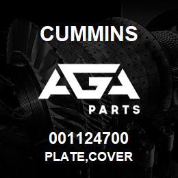001124700 Cummins PLATE,COVER | AGA Parts