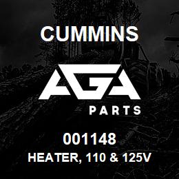 001148 Cummins Heater, 110 & 125V | AGA Parts