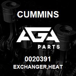 0020391 Cummins EXCHANGER,HEAT | AGA Parts