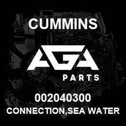 002040300 Cummins CONNECTION,SEA WATER | AGA Parts