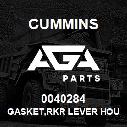 0040284 Cummins GASKET,RKR LEVER HOUSING | AGA Parts