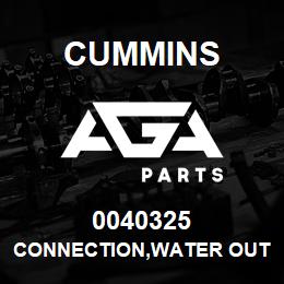 0040325 Cummins CONNECTION,WATER OUTLET | AGA Parts
