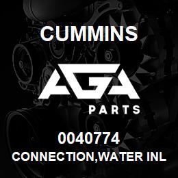 0040774 Cummins CONNECTION,WATER INLET | AGA Parts