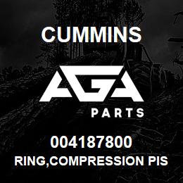 004187800 Cummins RING,COMPRESSION PISTON | AGA Parts