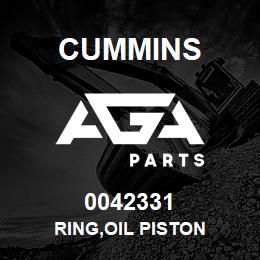 0042331 Cummins RING,OIL PISTON | AGA Parts