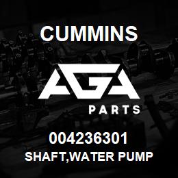 004236301 Cummins SHAFT,WATER PUMP | AGA Parts