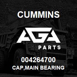 004264700 Cummins CAP,MAIN BEARING | AGA Parts