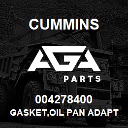 004278400 Cummins GASKET,OIL PAN ADAPTER | AGA Parts